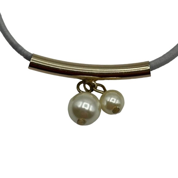 Womens Bracelet Jewelry Diameter 2.5" Faux White Pearl Bead Costume Fashion - Picture 2 of 6